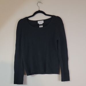Chadwicks Black Ribbed Sweater